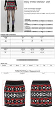 WQ-601BQF Edgy Argyle Punk Skirt with Geometric Black Red Design