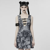 WQ-603LQF Edgy Cyber Punk Dress with Strappy Plunge Design?-??Punk Rave Clothing
