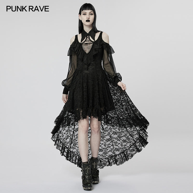 WQ-605LQF 2023 Goth lace dress?-??Punk Rave Clothing