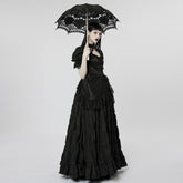 WQ-611LQF Victorian Puff Sleeve Gothic Dress with Layered Lace Skirt?-??Punk Rave Clothing