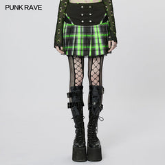 WQ-612BQF Punk Girl Pleated Skirt?-??Punk Rave Clothing