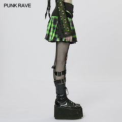WQ-612BQF Punk Girl Pleated Skirt?-??Punk Rave Clothing