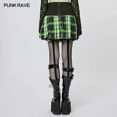 WQ-612BQF Punk Girl Pleated Skirt?-??Punk Rave Clothing