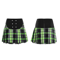WQ-612BQF Punk Girl Pleated Skirt?-??Punk Rave Clothing