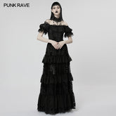 WQ-613LQF Goth Gorgeous Print Dress?-??Punk Rave Clothing