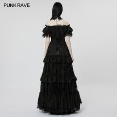 WQ-613LQF Goth Gorgeous Print Dress?-??Punk Rave Clothing