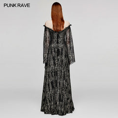 WQ-620LQF Gothic Mystery off shoulder Dress?-??Punk Rave Clothing