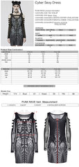 WQ-623LQF Mesh Sleeve Gothic Dress with Intricate Lace Skull Design?-??Punk Rave Clothing