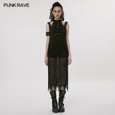 WQ-631LQF The Post-apocalyptic Techwear Style Knitted Hollow out Dress?-??Punk Rave Clothing