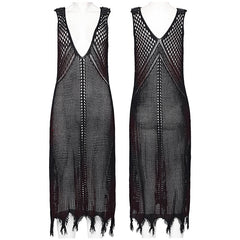 WQ-631LQF The Post-apocalyptic Techwear Style Knitted Hollow out Dress?-??Punk Rave Clothing
