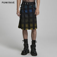 WQ-632BQM Punk gradient scottish kilt?-??Punk Rave Clothing