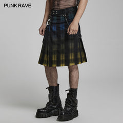 WQ-632BQM Punk gradient scottish kilt?-??Punk Rave Clothing