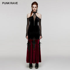 WQ-658DQF Goth Off Shoulder Gorgeous Dress?-??Punk Rave Clothing