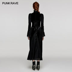 WQ-661LQF Gothic Daily velvet Dress?-??Punk Rave Clothing