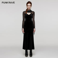 WQ-666LQF Goth velvet Exquisite Dress?-??Punk Rave Clothing
