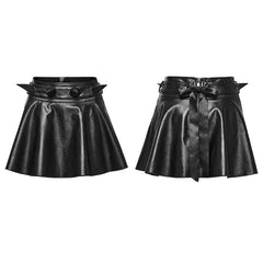 WQ-667DQF Faux Leather Cute A-line Skirt?-??Punk Rave Clothing