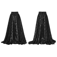 WQ-670BQF Goth rose flocked mesh Skirt?-??Punk Rave Clothing