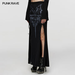 WQ-671BQF 2024 Goth printed skirt?-??Punk Rave Clothing