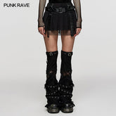 WQ-672BQF Faux Leather short pleated Skirt?-??Punk Rave Clothing
