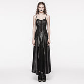 WQ-683LQF Elegant Gothic black Corset Maxi Dress With Braided Details?-??Punk Rave Clothing
