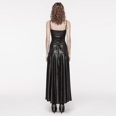WQ-683LQF Elegant Gothic black Corset Maxi Dress With Braided Details?-??Punk Rave Clothing