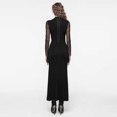 WQ-697LQF Elegant Gothic Dress Sheer Sleeves Lace-up Back Design?-??Punk Rave Clothing