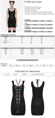 WQ-703LQF Edgy black Cutout Dress with Lace-Up Front Detail?-??Punk Rave Clothing