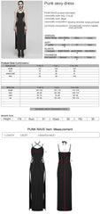 WQ-714LQF Gothic Strappy Lace-Up Punk Dress with Side Slits?-??Punk Rave Clothing