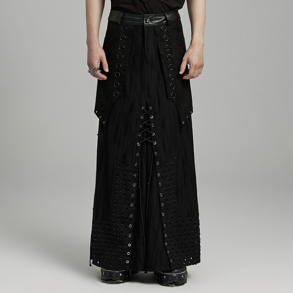 WQ-718BQM Elegant Gothic Punk Skirt with Lace-Up Details?-??Punk Rave Clothing