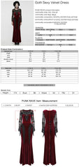 WQ-763LQF Elegant Gothic Velvet Dress with Lace Sleeves and Corset Back?-??Punk Rave Clothing