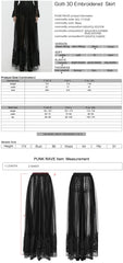 WQ-771DQF Gothic Maximal Embroidered Sheer Black Lace Layered Mesh Skirt?-??Punk Rave Clothing