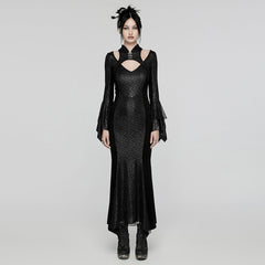 WQ-772LQF Elegant Gothic Lace Maxi Dress with Bell Sleeves?-??Punk Rave Clothing