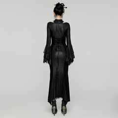 WQ-772LQF Elegant Gothic Lace Maxi Dress with Bell Sleeves?-??Punk Rave Clothing