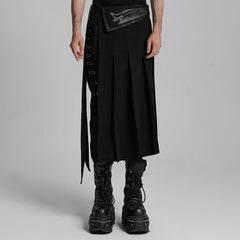 WQ-778BQM Gothic Half Skirt with Strap and Punk Accents?-??Punk Rave Clothing