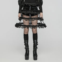 WQ-782BQF Gothic Layered Ruffled Skirt Transparent Bustle Design?-??Punk Rave Clothing