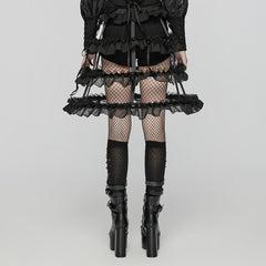 WQ-782BQF Gothic Layered Ruffled Skirt Transparent Bustle Design?-??Punk Rave Clothing