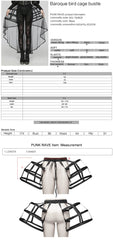 WQ-784BQF Elegant Gothic Cage-Inspired Black Sheer Overlay Skirt?-??Punk Rave Clothing