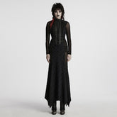 WQ-806LQF Edgy Gothic Black Lace Corset Long Punk Dresses