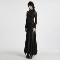 WQ-806LQF Edgy Gothic Black Lace Corset Long Punk Dresses
