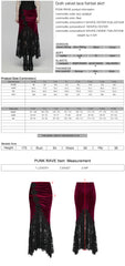 WQ-833BQF Gothic Lace Velvet Skirt with Floral Appliqu???¡ì?| Trim