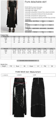 WQ-847BQF Edgy High-Slit Belted Punk Skirt with Mesh Panels