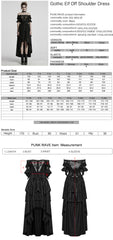 WQ-865LQF Gothic Dress Off Shoulder Lace Asymmetric Hem Steampunk Style