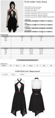 WQ-867LQF Gothic Punk Dresses Halter Neck Lace-Up Leather Dress