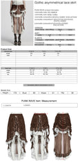 WQ-868BQF Victorian Lace Layered Gothic Skirt Steampunk Detail Asymmetrical Design