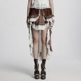 WQ-868BQF Victorian Lace Layered Gothic Skirt Steampunk Detail Asymmetrical Design