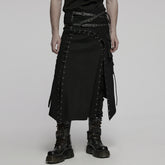 WQ-872BQM Punk Skirt Gothic Buckle Straps Eyelet Accent Industrial Style