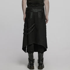 WQ-872BQM Punk Skirt Gothic Buckle Straps Eyelet Accent Industrial Style