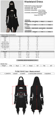 WQ-902LQF Edgy Black Gothic Dress with Hood and Mesh Details