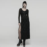 WQ-910LQF Dark Wave Gothic Punk Dresses with Chains and Cut-Out Design