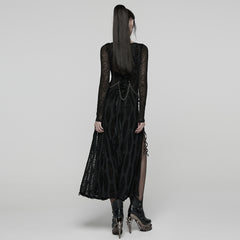 WQ-910LQF Dark Wave Gothic Punk Dresses with Chains and Cut-Out Design